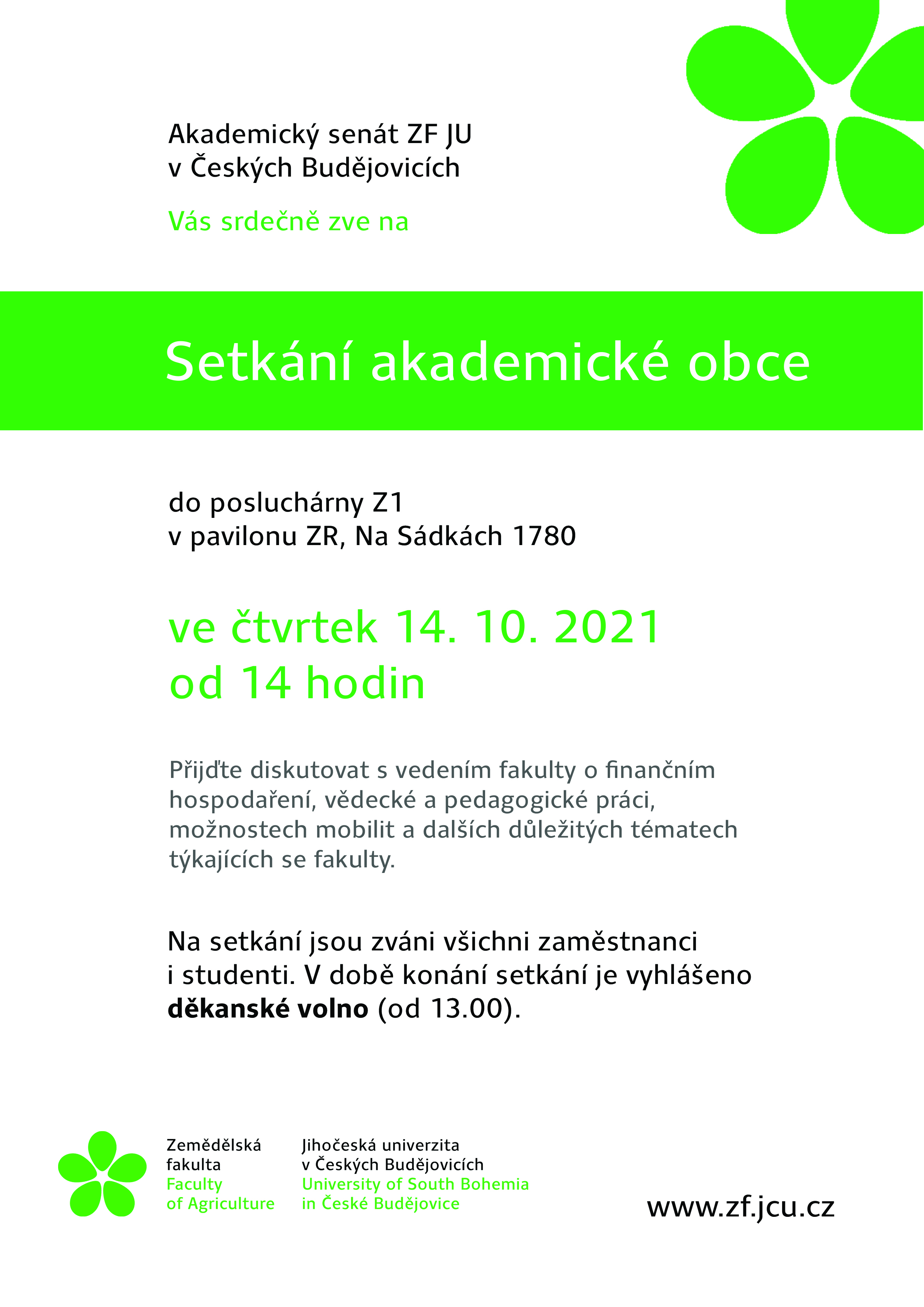 Pozvánka Akademická obec